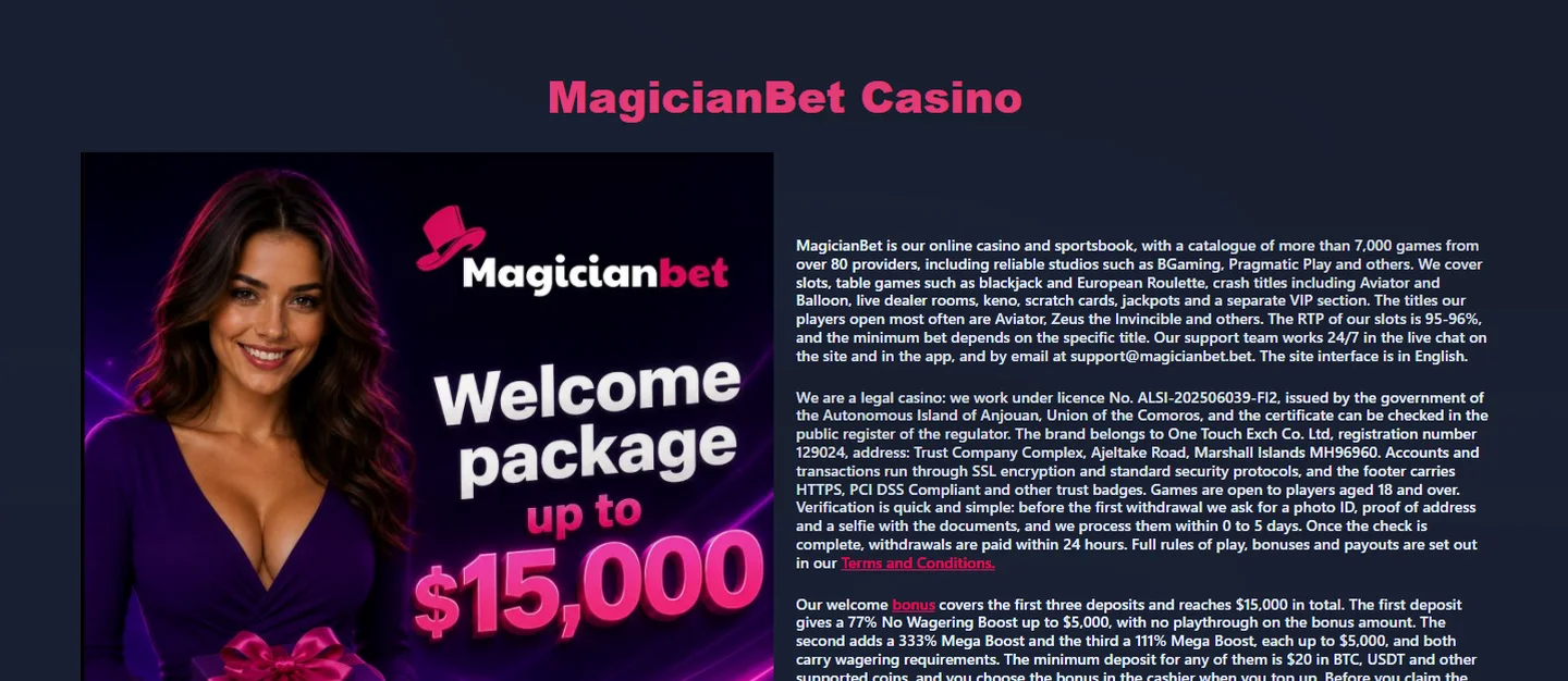MagicianBet — 77% tot € 5.000